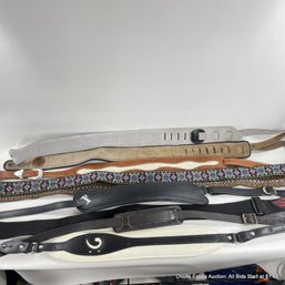 Collection Of Nine Assorted Guitar Straps Gibson, Onori, Fender And More!
