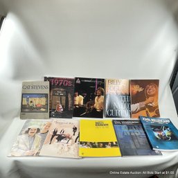 Collection Of 10 Assorted Rock Sheet Music Songbooks-Rod Stewart, Van Morrison, Tom Petty & More