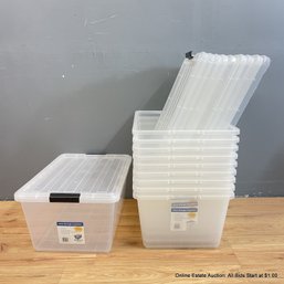 Ten Monoflo Clear Storage Bins With Lids (LOCAL PICK UP ONLY)