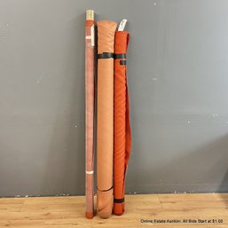 Three Bolts Of Assorted Lengths Of Fabric In Shades Of Orange