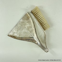 Small Vintage Ikora Germany Silverplate Dustpan And Hand Broom
