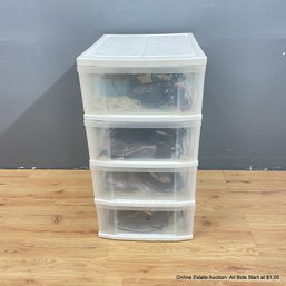 Plastic 4-Drawer Storage Filled With Misc. Audio Cables, Microphone  Cords , And More (LOCAL PICK UP ONLY)
