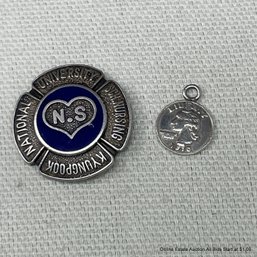 Kyungpook Nursing Badge And Mini Quarter Dollar Pendant