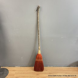 Contemporary Rustic Red-Bristled Broom (LOCAL PICK UP ONLY)