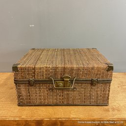 Decorative Woven Overlay Small Trunk Storage Box (LOCAL PICK UP ONLY)