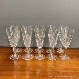 10 Waterford Crystal Fluted Champagne Glasses