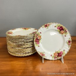 22 Old Country Roses By Royal Albert Porcelain China 7.25' Dessert Plates