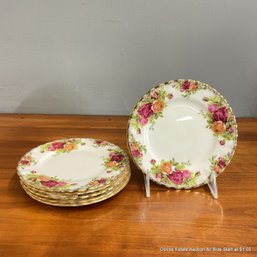 6 Old Country Roses By Royal Albert Porcelain Bone China 6.25' Bread & Butter Plates