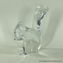 Baccarat Clear Art Glass Squirrel Paperweight