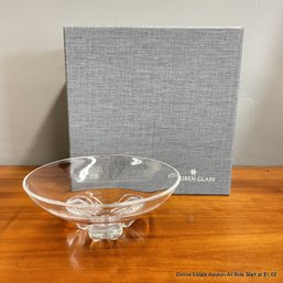Steuben Glass Crystal Footed Bowl With Dust Cloth And Branded Storage Box