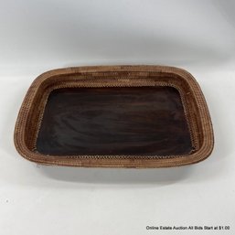 Wicker & Wood Tray