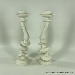 Pair Of Distortion Candlesticks 10'H By Paul Loebach For Areaware