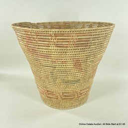 Vintage Coiled Imbricated Tapered Basket