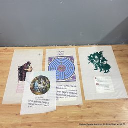 Four Vintage Color-Craft Religious Posters (LOCAL PICKUP ONLY)
