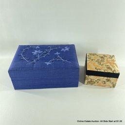 Embroidered Silk Wrapped Boxes