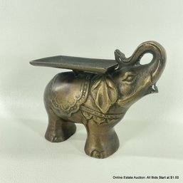 Metal Elephant With Trinket Dish