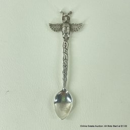 Sterling Alaska Decorative Thunderbird Totem Spoon, Total Weight 16 Grams