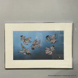 1988 Aki Sogabe Titled Gold Fish Japanese Paper Cutting