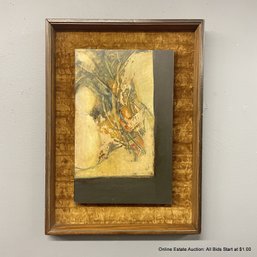 Mid-Century Painting With Velvet Lined Frame