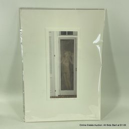 Signed Michael Gesinger Matted Photograph Of Woman At Screen Door, 1984