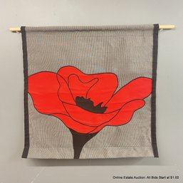Applique Embroidery Poppy Flower Wall Tapestry