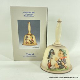 Goebel Western Germany Hummel 1986 Annual Bell In Bas-Relief In Original Box Ninth Edition