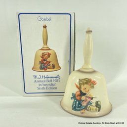 Goebel Western Germany Hummel 1983 Annual Bell In Bas-Relief In Original Box Sixth Edition