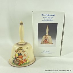 Goebel Western Germany Hummel 1991 Annual Bell In Bas-Relief In Original Box Fourteenth Edition