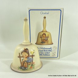 Goebel Western Germany Hummel 1982 Annual Bell In Bas-Relief Fifth Edition In Original Box