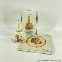 Goebel Western Germany Hummel 1981 Annual Bell In Bas-Relief Fourth Edition In Original Box