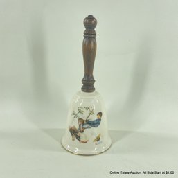 Gorham Fine China Flying High By Norman Rockwell Bell With Wood Handle From Brown & Bigelow