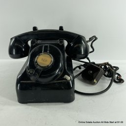 Vintage Leich Hand Crank Bakelite Telephone