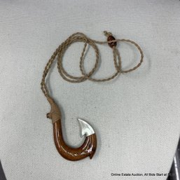 Polynesian Fish Hook Necklace With Other Of Pearl