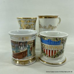 Set Of Four Antique Shaving Mugs