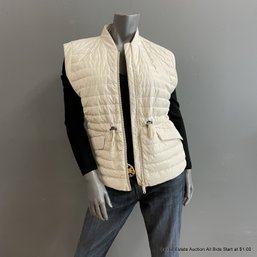Brunello Cucinelli Women's Full-Zip Puffy Vest With Drawstring Waist Cord