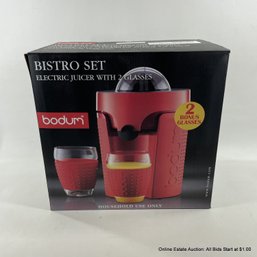 Bodum Electric Juicer With 2 Glasses Red New In Box