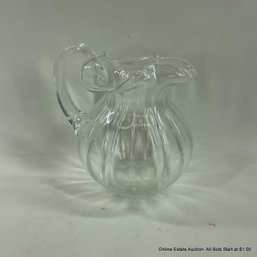 Clear Blown Glass Gourd Form Pitcher