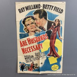 Are Husbands Necessary Vintage Paramount Movie Poster Ray Milland Betty Field 1942
