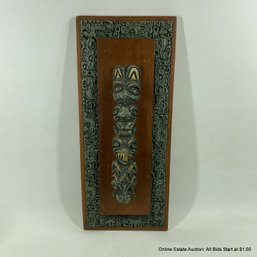 Vintage Resin And Wood Wall Mounted Totem Pole
