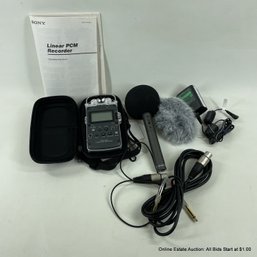 Sony Linear PCM Recorder & Audio Technica AT822 Stereo DAT Microphone
