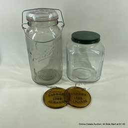 Vintage Jumbo Sized Bail Top Ball Ideal Jar Vintage Style Dry Goods Jar 2 Farmers Almanac Ornaments
