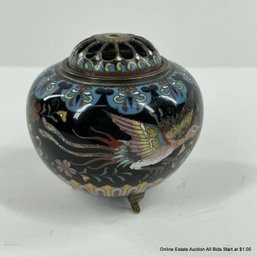 Fine Japanese Cloisonne Koro (incense Burner) Circa 1900