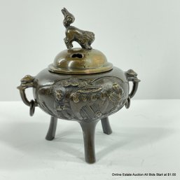Old Japanese Bronze Tripod Censer