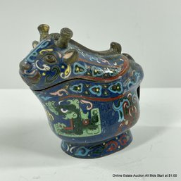 Rare Chinese Cloisonne Ox Shaped Vessel 19th Century