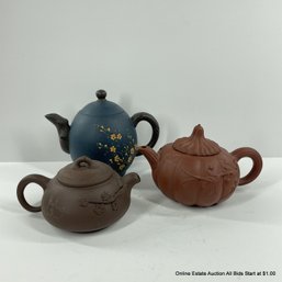 3 Yixing Teapots