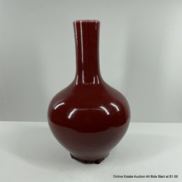 Large Chinese Langyao Oxblood Monochrome Vase 19th Century