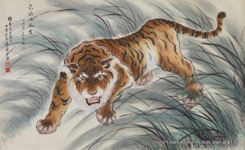 Han Jizhou (1921-2016) Tiger Scroll