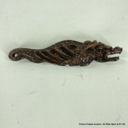 Netsuke: Chinese Carved Wood Dragon-Form