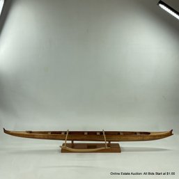 Scale Model Of A'a Personal Racing Canoe Of Prince Jonah Kuhio  (LOCAL PICKUP OR UPS STORE SHIP ONLY)