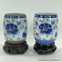 Chinese Porcelain Cups With Stands